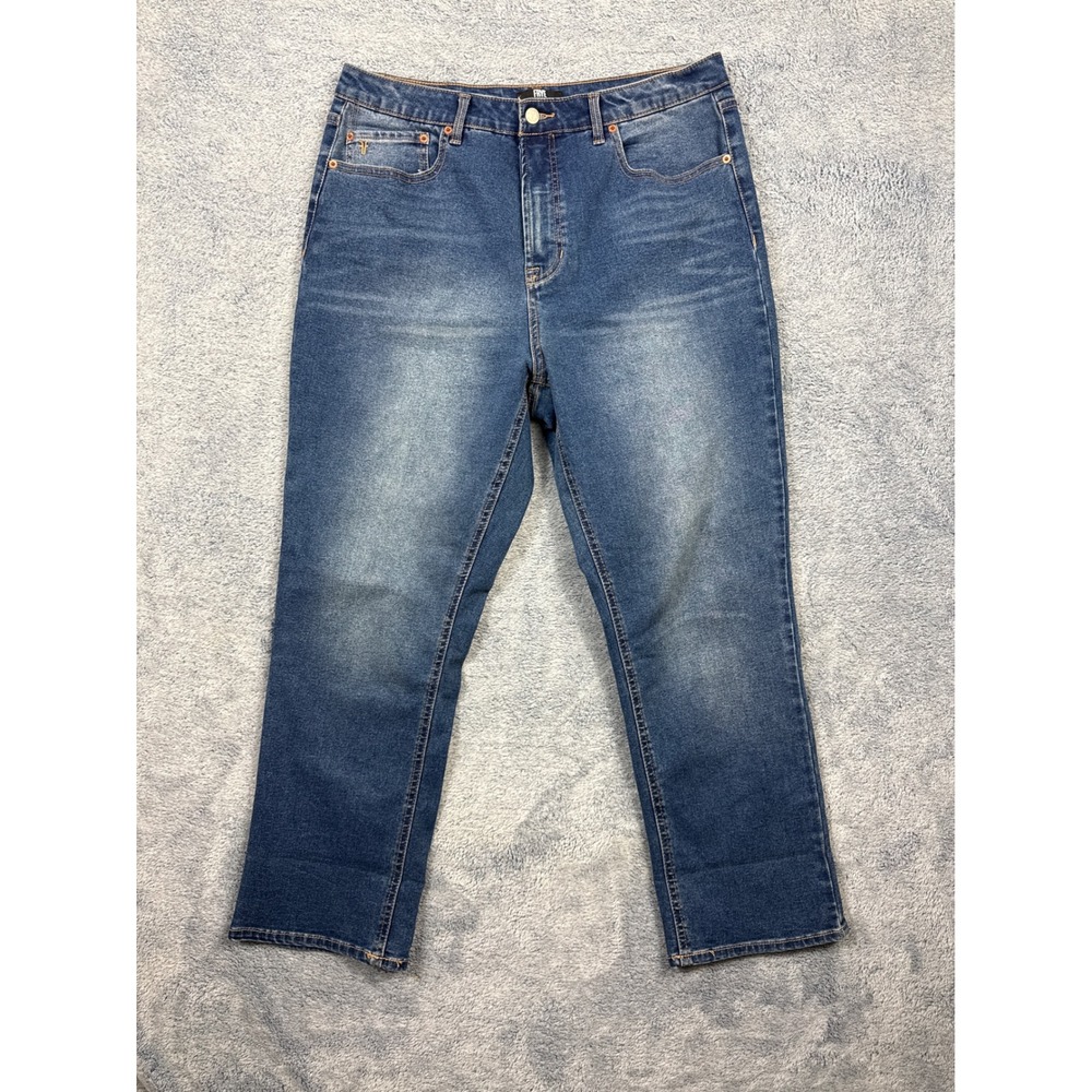 Frye Womens 33 Blue Straight Leg Jeans Medium Wash Stretch Denim RN114186 9545